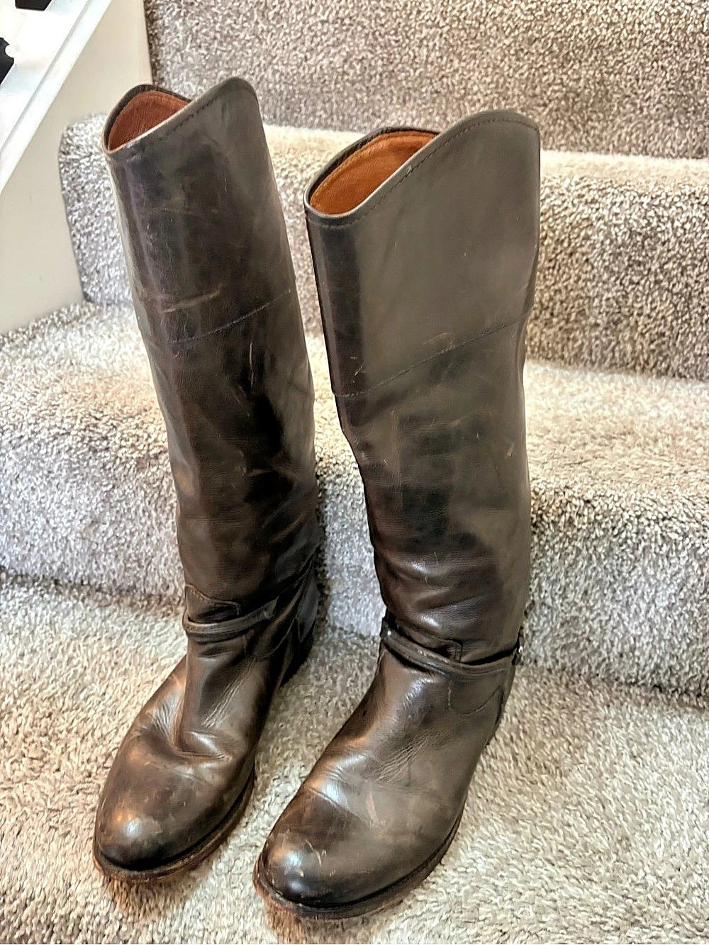 Frye Melissa Tall Leather Boots Brown 7.5